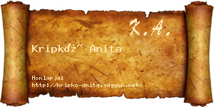 Kripkó Anita névjegykártya
